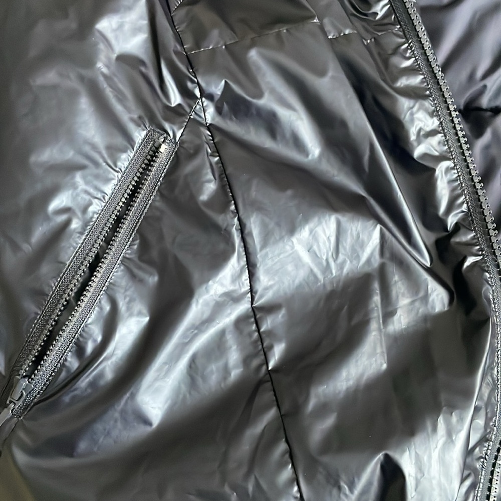NWT Pilcro Anthropology Longline Shine blues hooded vest puffer jacket, size S - Picture 13 of 13